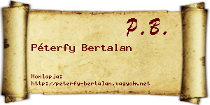 Péterfy Bertalan névjegykártya