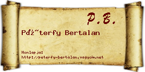 Péterfy Bertalan névjegykártya