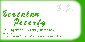 bertalan peterfy business card
