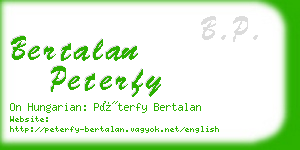 bertalan peterfy business card